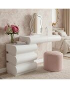 Coiffeuse extensible Mezade blanche - 101x41x76 cm