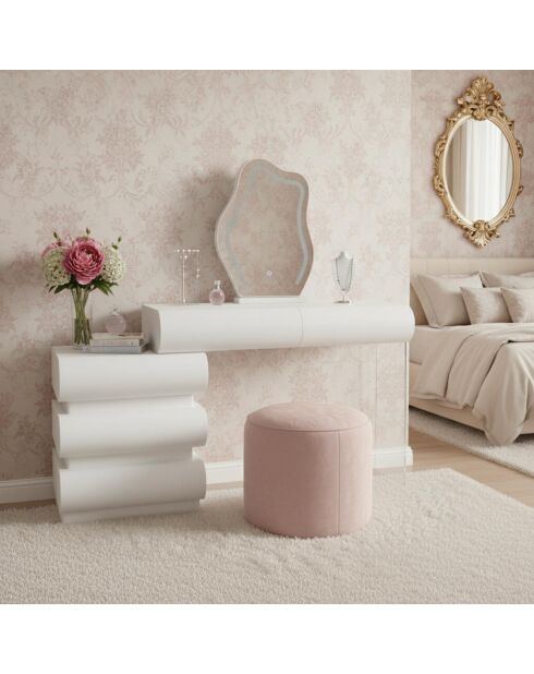 Coiffeuse extensible Mezade blanche - 101x41x76 cm