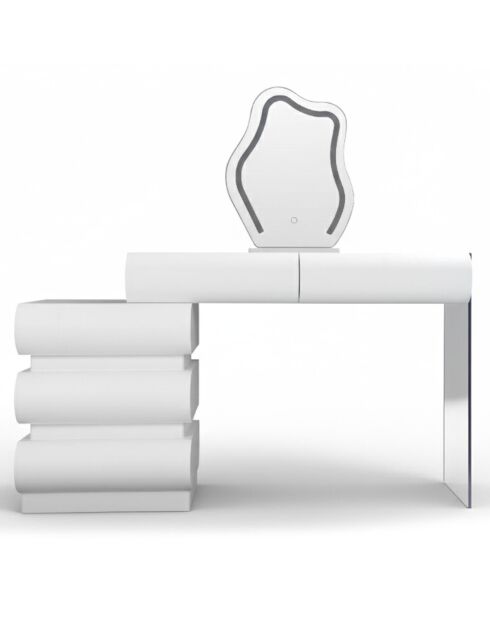 Coiffeuse extensible Mezade blanche - 101x41x76 cm