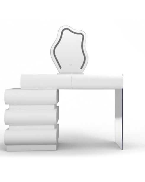 Coiffeuse extensible Mezade blanche - 101x41x76 cm