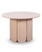 Ausziehbarer runder Tisch Tulipa im Japandi-Stil mit integrierten Verlängerungen - helles Holz - 110x110x76 cm