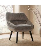 Fauteuil moderne et confortable Patrick en velours gris - 71x73x74 cm