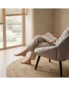 Fauteuil moderne et confortable Patrick en velours gris - 71x73x74 cm