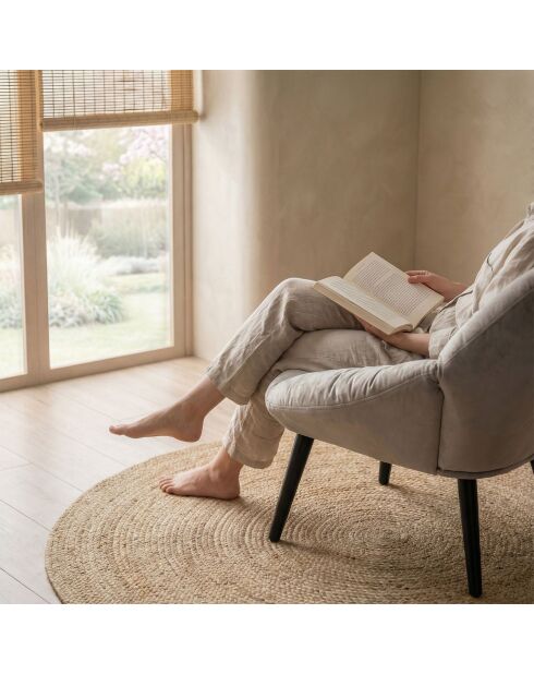 Fauteuil moderne et confortable Patrick en velours gris - 71x73x74 cm