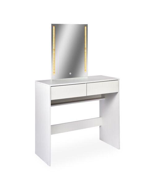 Coiffeuse avec miroir led talisma blanche - 80x40x136 cm