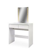 Coiffeuse avec miroir led talisma blanche - 80x40x136 cm