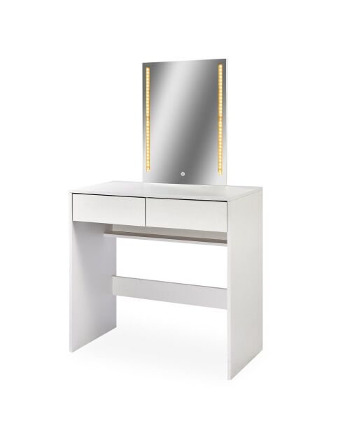 Coiffeuse avec miroir led talisma blanche - 80x40x136 cm