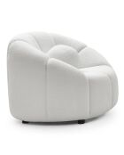 Fauteuil design arrond eni tissu Sidonie bouclette blanc - 103x87x74 cm
