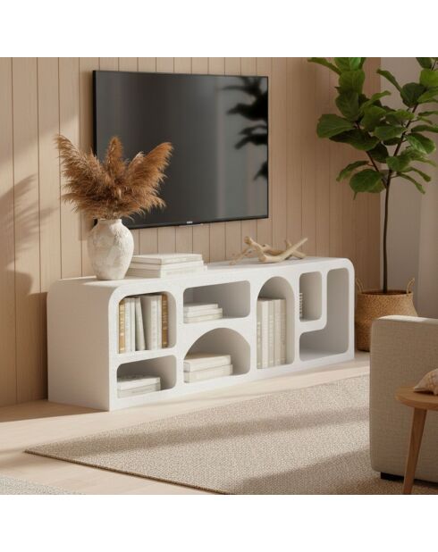 Buffet bas navalor design arches style troglodyte blanc - 160x40x50 cm