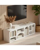 Buffet bas navalor design arches style troglodyte blanc - 160x40x50 cm