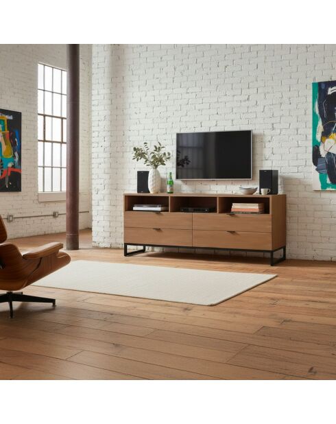 Meuble tv panara d'acacia patiné bois - 150x40x65 cm
