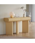 Consolle di design a 2 cassetti con gambe inclinate Mezade beige - 121x38x75 cm