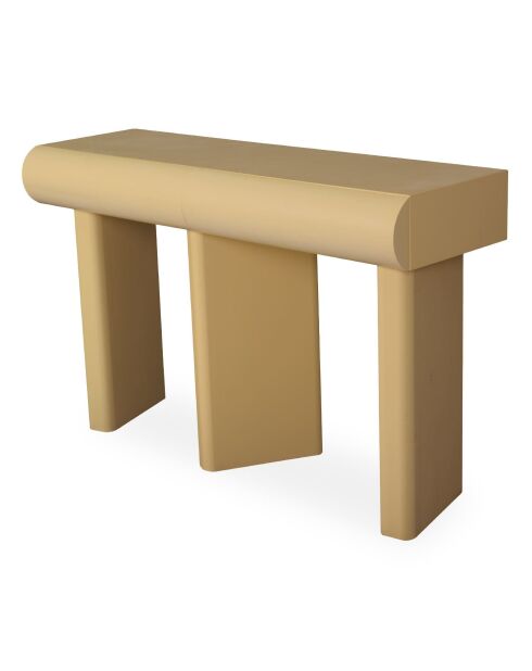 Consolle di design a 2 cassetti con gambe inclinate Mezade beige - 121x38x75 cm