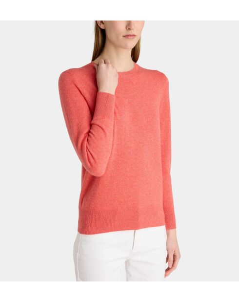 Pullover dritto Zabri in cashmere color corallo