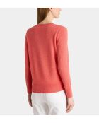 Pullover dritto Zabri in cashmere color corallo