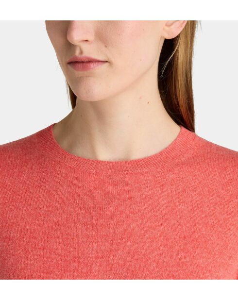 Pullover dritto Zabri in cashmere color corallo