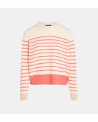 Sadi verantwortungsbewusster Matrosenpullover aus Wolle und Cashmere in Weiß/Rosa