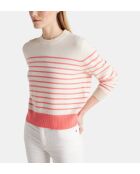 Sadi verantwortungsbewusster Matrosenpullover aus Wolle und Cashmere in Weiß/Rosa