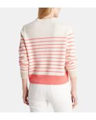 Sadi verantwortungsbewusster Matrosenpullover aus Wolle und Cashmere in Weiß/Rosa