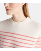 Sadi verantwortungsbewusster Matrosenpullover aus Wolle und Cashmere in Weiß/Rosa