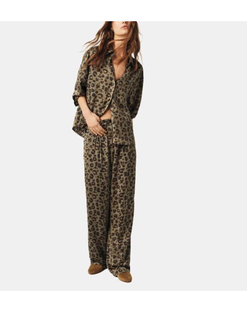 Fluidhose Bloy in Khaki/Blau