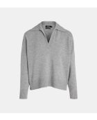 Grijze smocktrui van Crozon van wol en kasjmier