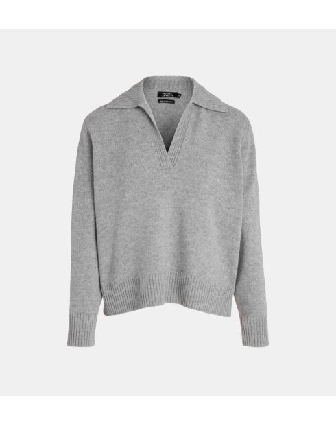 Grijze smocktrui van Crozon van wol en kasjmier