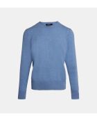 Zabri rechte blauwe jeanstrui van kasjmier