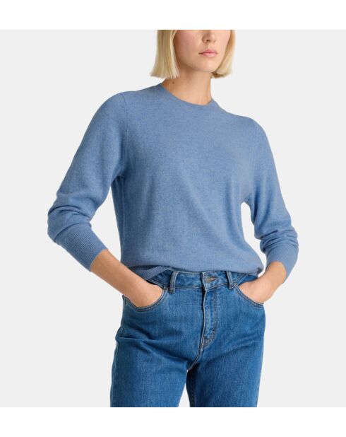 Zabri rechte blauwe jeanstrui van kasjmier
