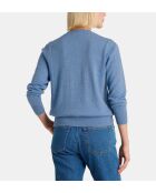 Zabri rechte blauwe jeanstrui van kasjmier