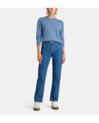 Zabri rechte blauwe jeanstrui van kasjmier