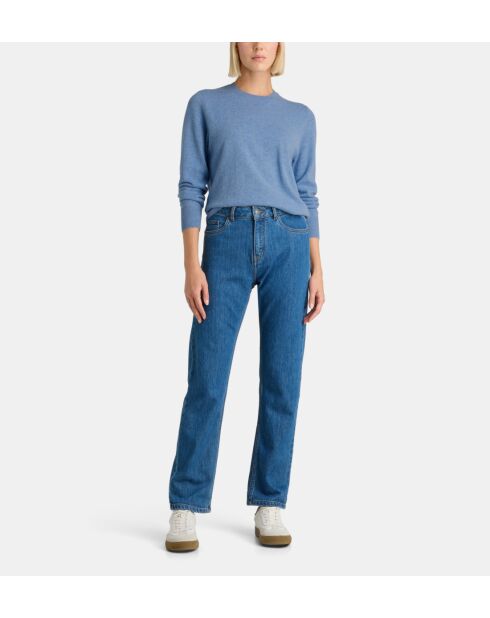 Zabri rechte blauwe jeanstrui van kasjmier