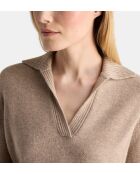 Beiger Pullover aus Wolle und Cashmere Crozon