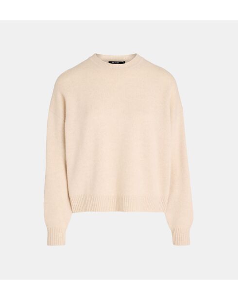 Sean sweater met losse doos, ruim, lichtbeige, wol en kasjmier, verantwoorde wol en kasjmier