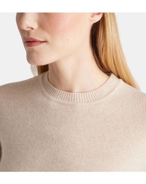 Sean sweater met losse doos, ruim, lichtbeige, wol en kasjmier, verantwoorde wol en kasjmier