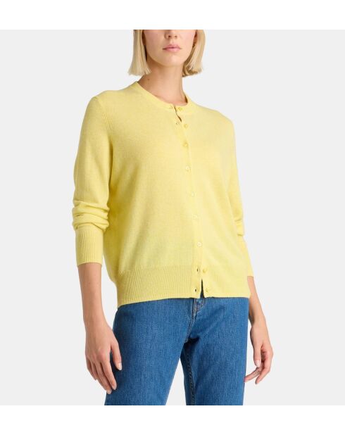 Cardigan Zacao cachemire  jaune chine