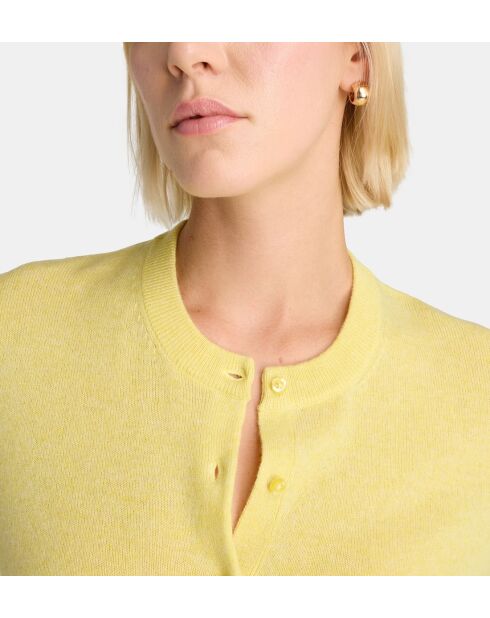 Cardigan Zacao cachemire  jaune chine