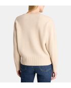 Lichtbeige rechte trui van Ceylanwol en kasjmier