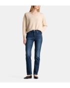 Lichtbeige rechte trui van Ceylanwol en kasjmier