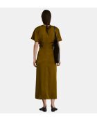 Langes Kleid Ella aus bronzefarbenem, fließendem Twill