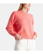 Lose Box-Pullover Sean, locker, korallenrote Wolle und Kaschmir