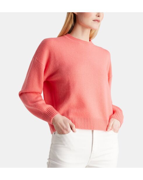 Lose Box-Pullover Sean, locker, korallenrote Wolle und Kaschmir