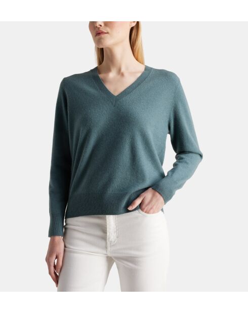 Pullover in cashmere cachi/grigio Zocon