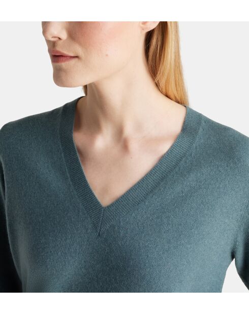 Pullover in cashmere cachi/grigio Zocon