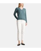 Pullover in cashmere cachi/grigio Zocon