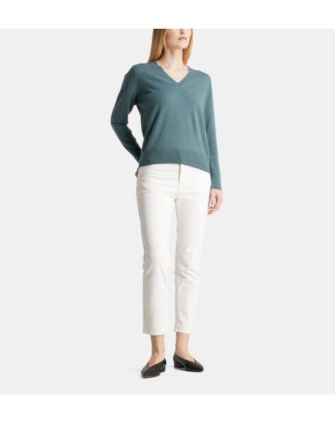 Pullover in cashmere cachi/grigio Zocon