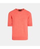 Kurzärmliger korallenroter Kaschmirpullover Difi