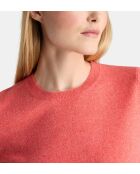 Kurzärmliger korallenroter Kaschmirpullover Difi