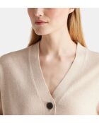 Kurzer Cardigan Tabiola aus hellbeiger, verantwortungsbewusster Wolle und Kaschmir