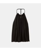 Savanah - Losse top met open achterkant in zwart satijn